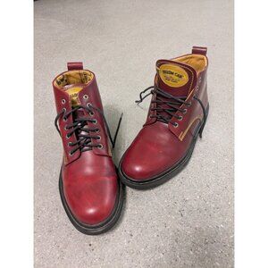 Women's Red Lace Up Boots